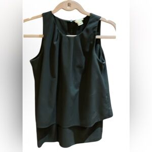 J Crew Sz 0 Black Sleeveless Blouse